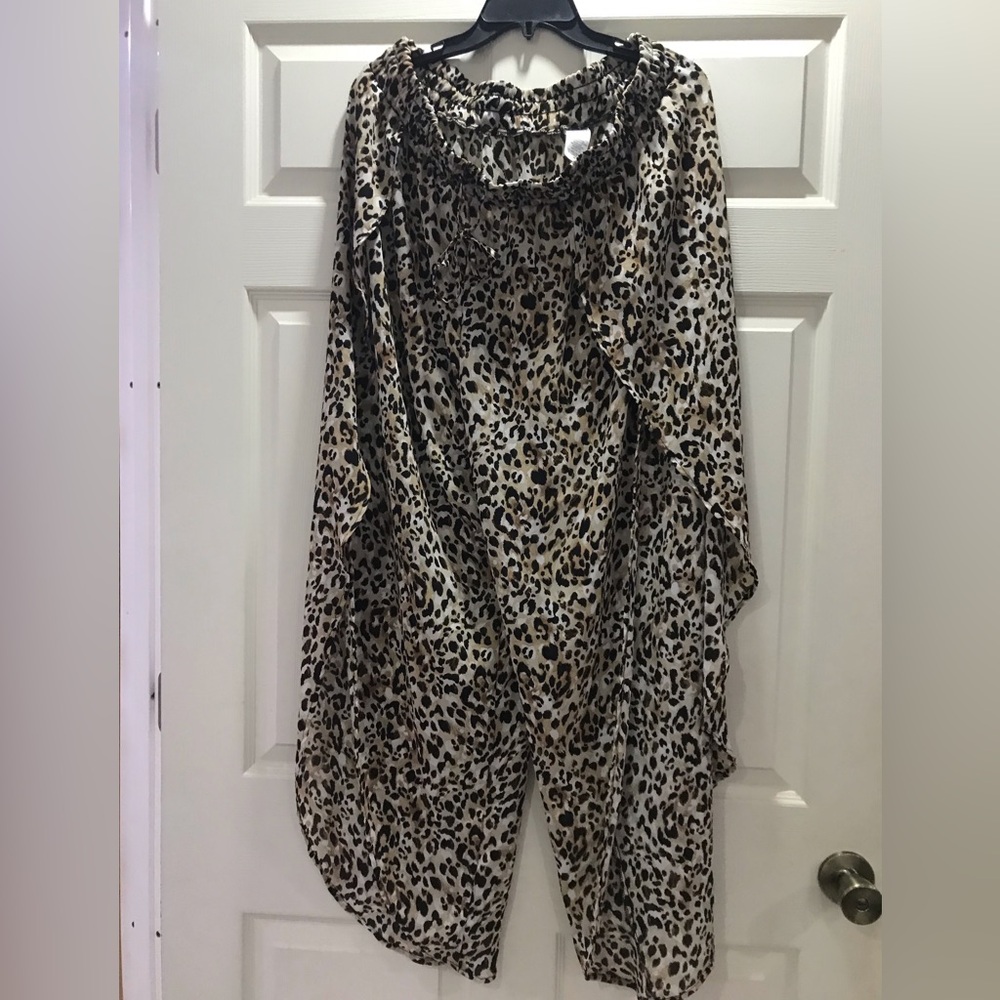 Leopard Print  Sleep Pants - Beige/Black